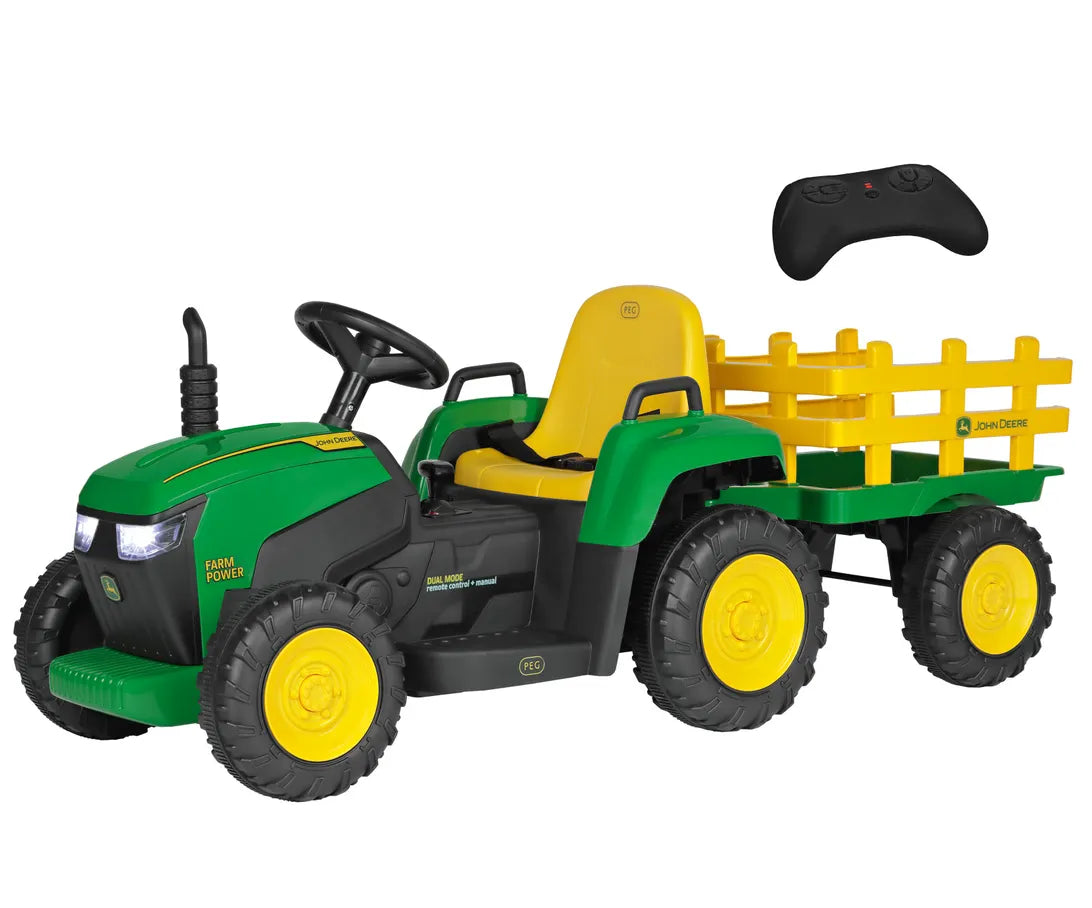 peg perego traktor zubehör Peg Perego John Deere Farm Power mit Fernbedienung inkl. Anhänger – Bambini  Babyfachmarkt
