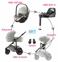 Kombikinderwagen Set 6in1 Britax Römer Smile 5Z + Baby-Safe Pro + Vario Base 5Z + Adapter | Bundle