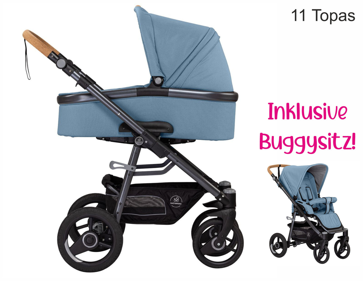 Naturkind Lux Evo 2in1 Kombikinderwagen | Alle Farben