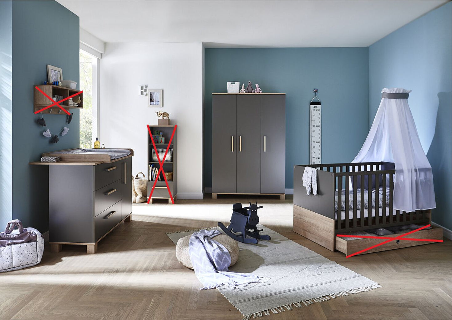Arthur Berndt Kinderzimmer 2tlg.+3tlg.+Zubehör Cloe
