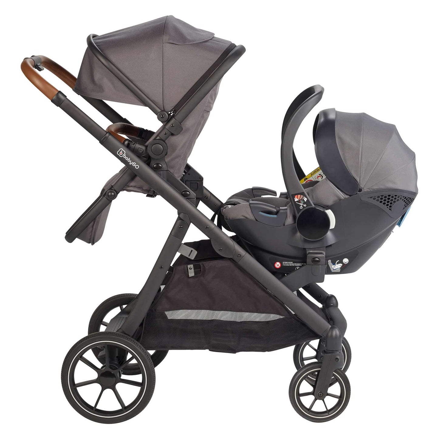 babyGO Duo DuoUltra | 14in1 | Geschwister-/ Zwillingswagen