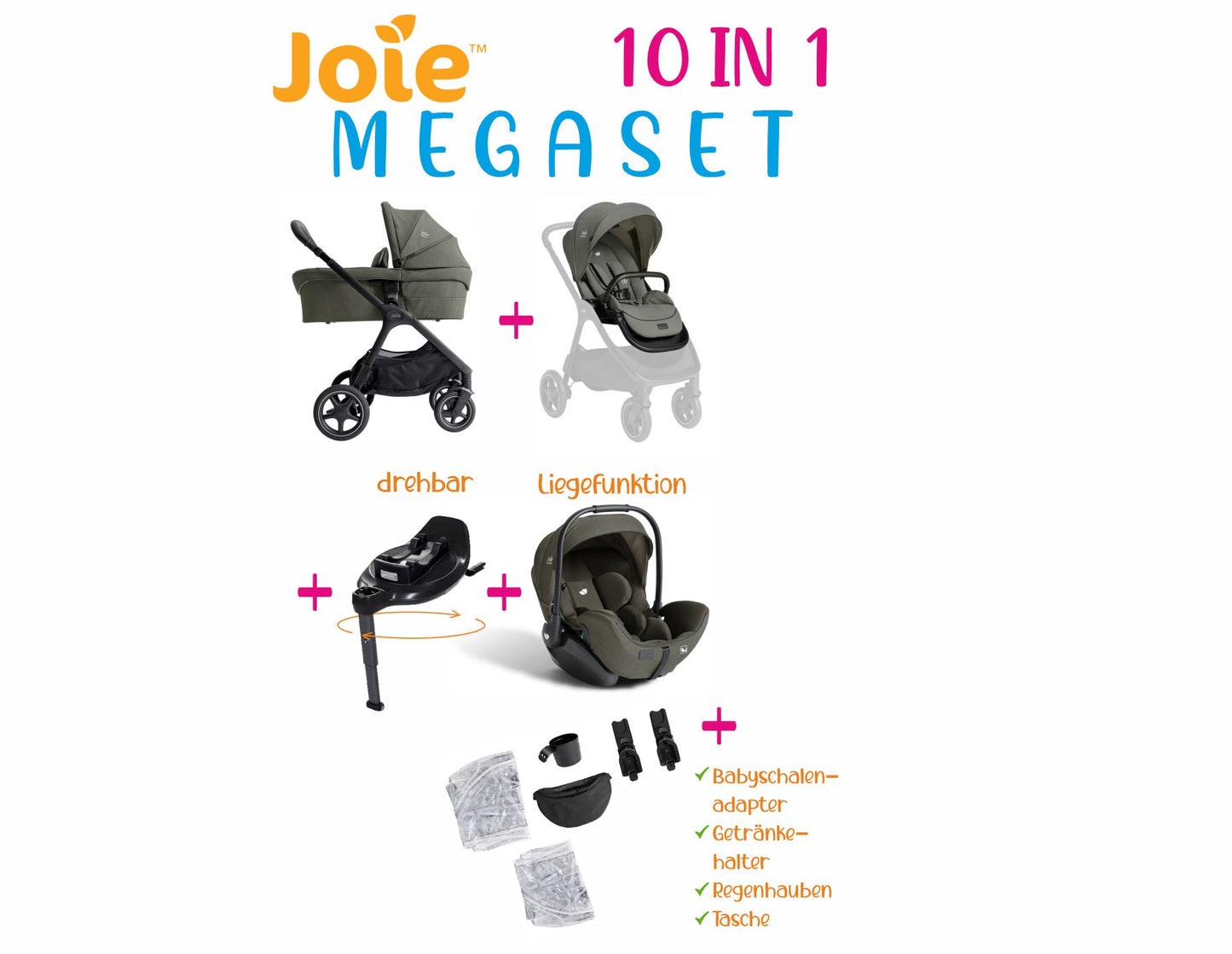 Joie Finiti 10in1 Set mit i-Level Pro i-Base Encore & Zubehör | Bundle